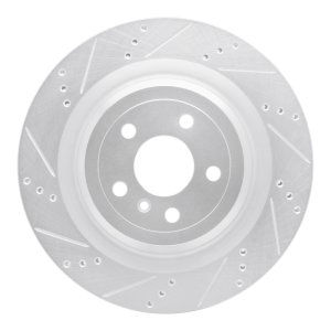 Mercedes-Benz GL450 Brake Rotor (1) - Rear Left - R1 Concepts - Drilled & Slotted - Silver - `13-`19